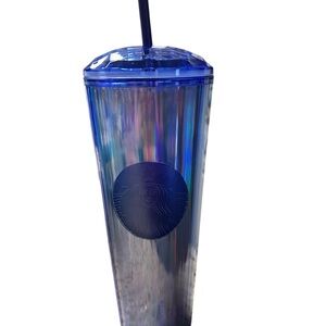 Starbucks Iridescent Blue Tumbler with Straw